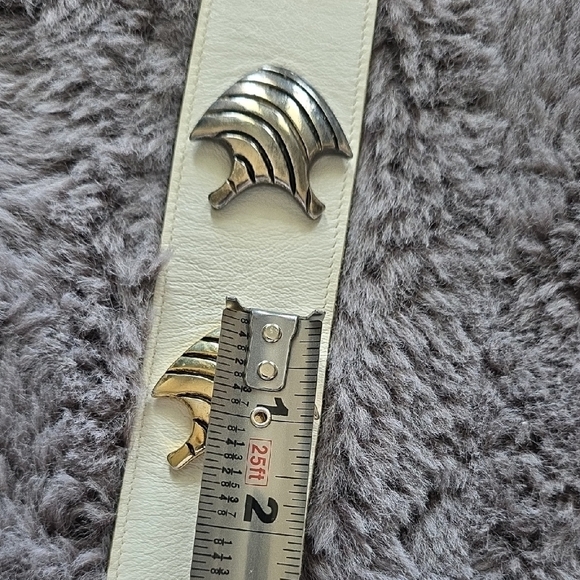 VTG Two-tone mixed-metal leather stud belt by Bijoux Medici signed J.Blumenthal main image 7